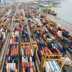 Containers at port