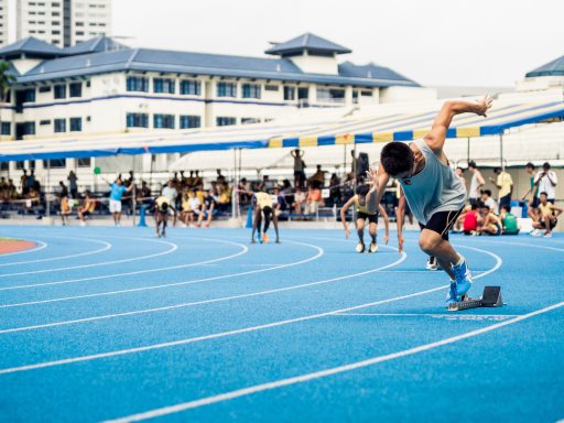 Athletes at the start of a race