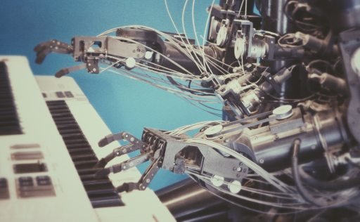 A robot playing piano, powered by a bespoke software solution